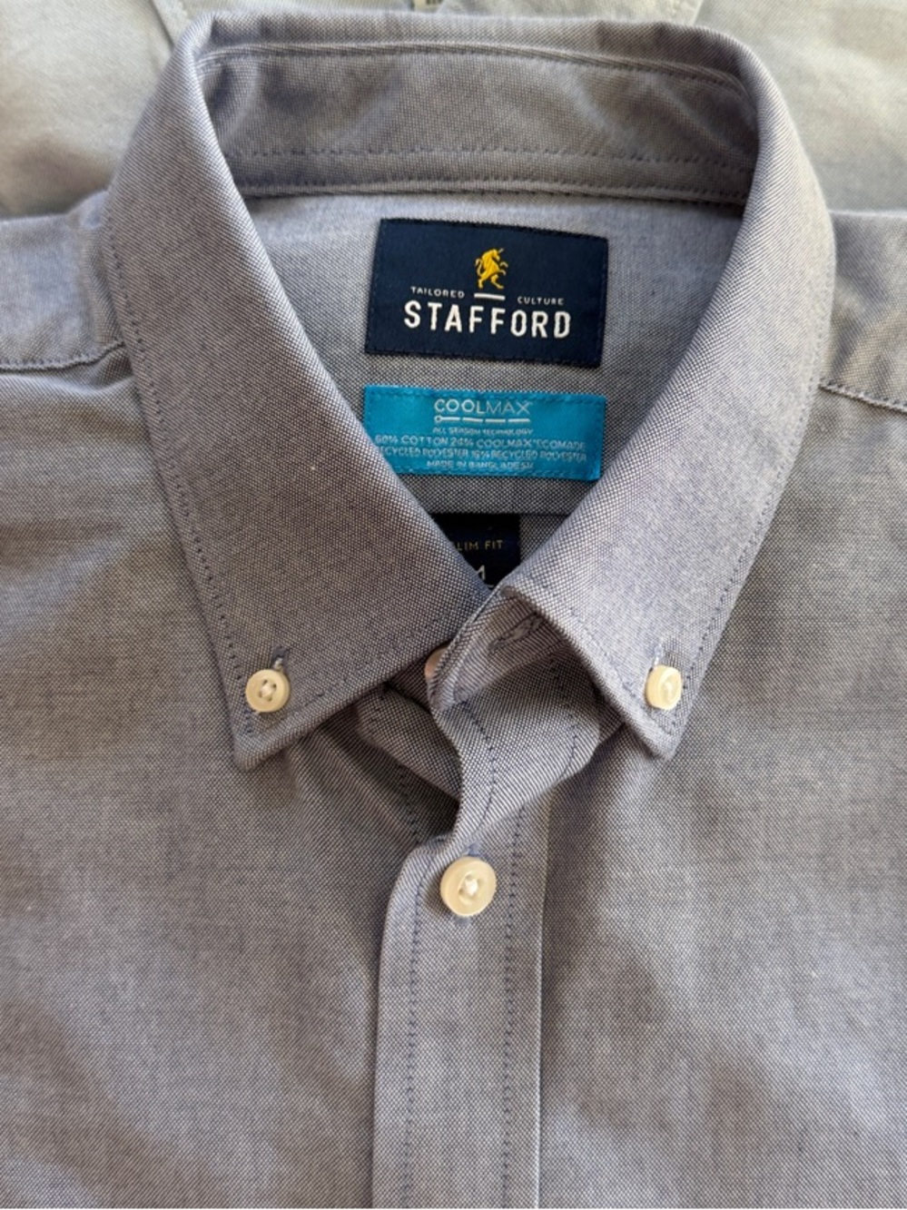 Stafford Men's Button-Down Shirt in light blue